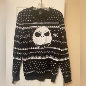 The Nightmare Before Christmas Sweater Black Jack Skellington NWT Mens L